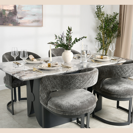 Valen Grey Marble Dining Table