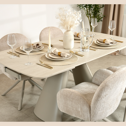 Alba Extendable Stone Dining Table