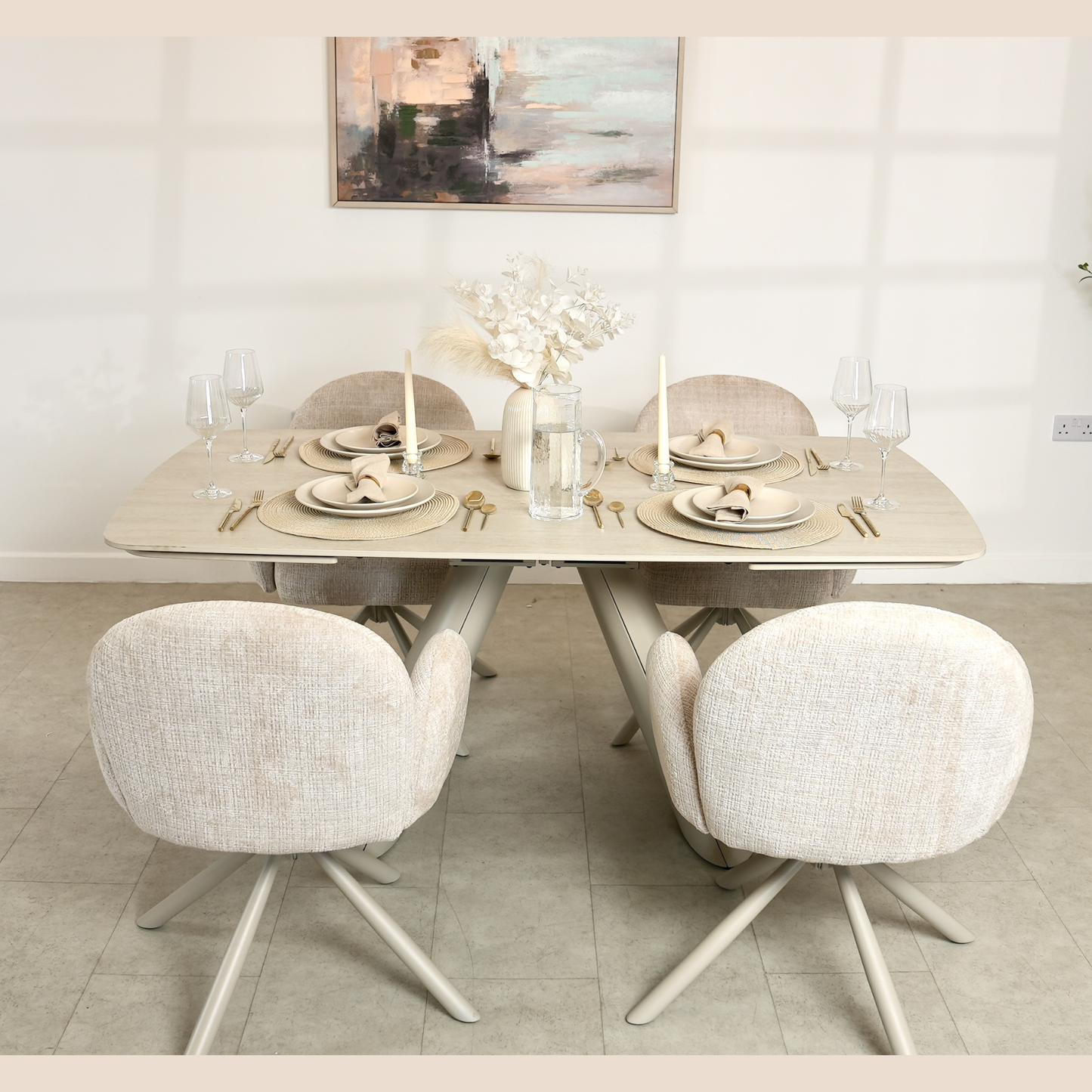 Alba Extendable Stone Dining Table